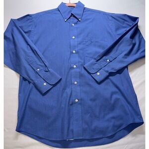 Vintage Duck Head Button Down Shirt Mens Medium Blue Long Sleeve Wrinkle Free